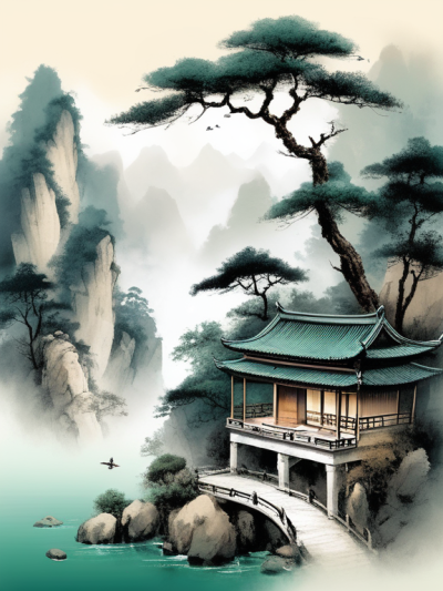 中原山水画 青山寺