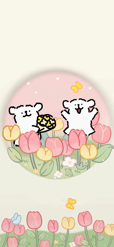线条小狗壁纸～