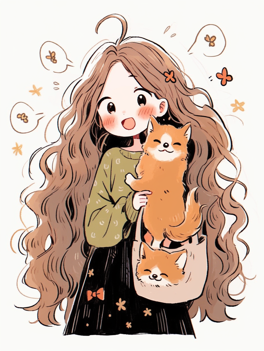 少女系列快乐插画