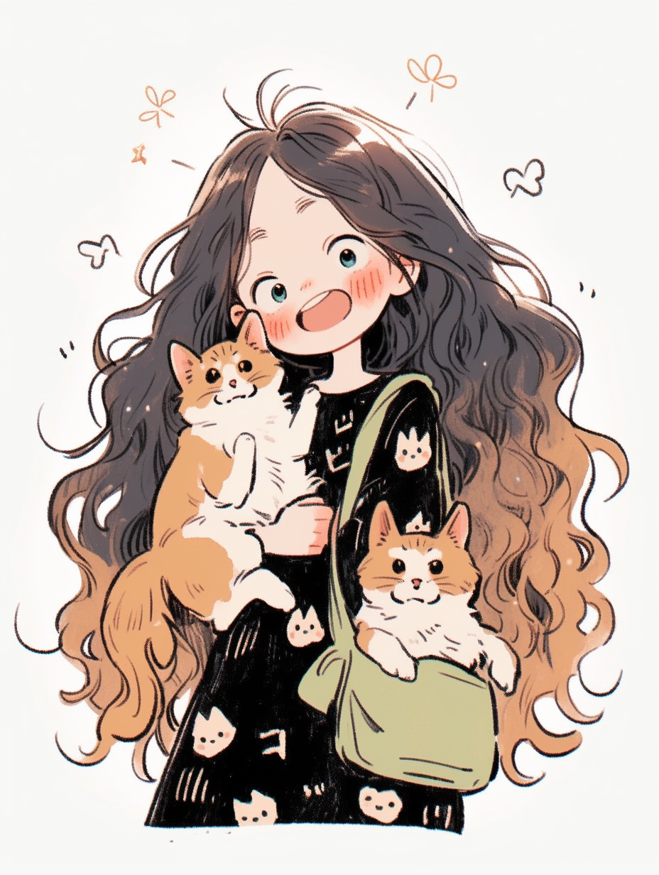 少女系列快乐插画