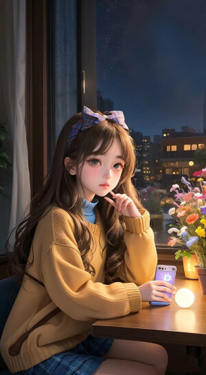 夜晚女孩