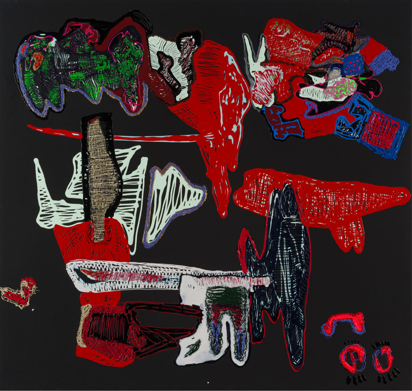 莉莉·基米尔《面对面》, 布面丙烯，154.9×162.6×2.5cm，2022年，图片：艺术家及阿尔敏·莱希画廊