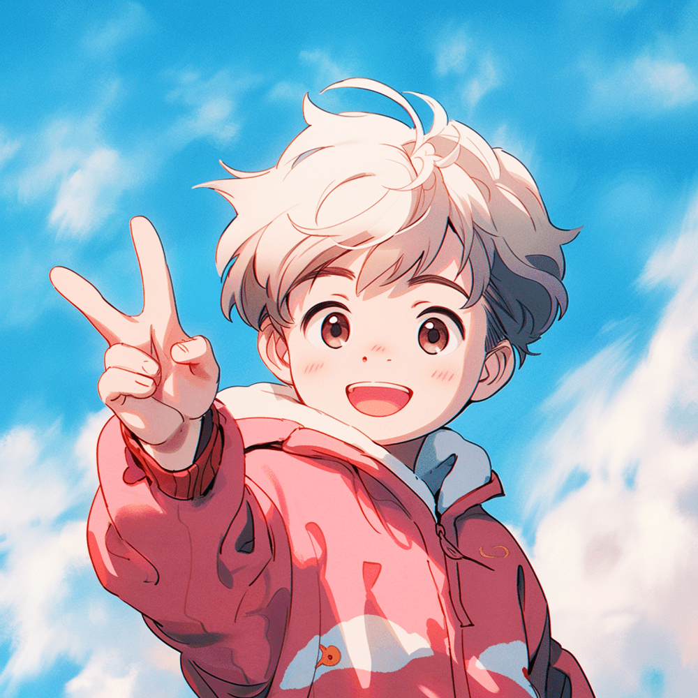 男生头像来给生活比个耶