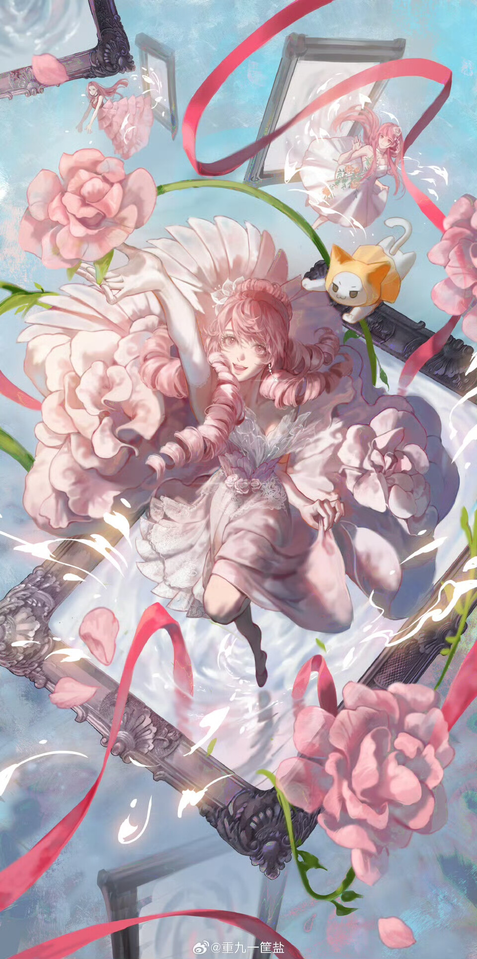 画师：重九一筐盐
#闪耀暖暖##和暖暖的十一年##闪耀暖暖同人#
世界上的每朵花都会有自己流光溢彩的瞬间，十二月带来的是暖暖的花绽放的奇迹