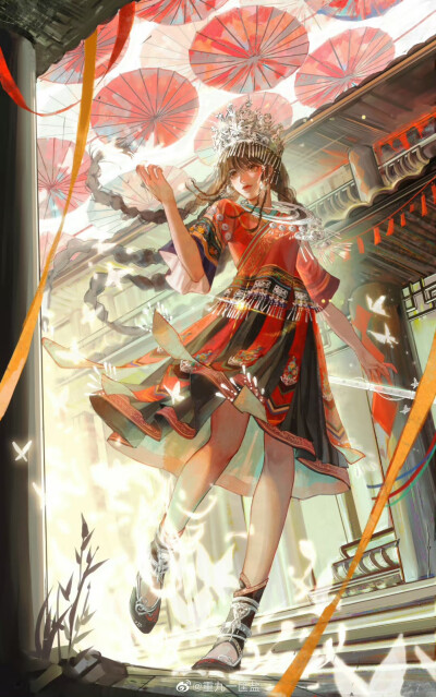 画师：重九一筐盐
#闪耀暖暖##和暖暖的十一年##闪耀暖暖同人#
世界上的每朵花都会有自己流光溢彩的瞬间，十二月带来的是暖暖的花绽放的奇迹