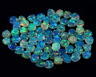 欧泊 蛋面 弧面 埃塞俄比亚 AAA Grade Natural Ethiopian White Opal Cabochon 