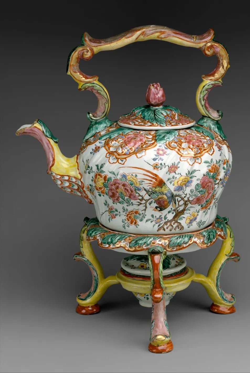 Het Oude Moriaenshooft出品中国风巧克力壶，1761-1769，大都会博物馆