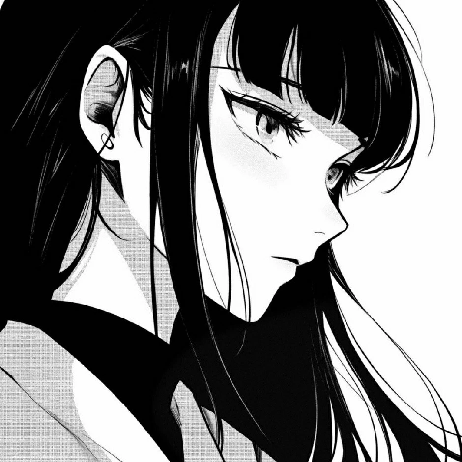 动漫女头,黑白漫头