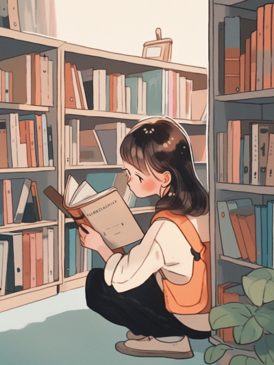 快照美学 | 书柜前的阅读