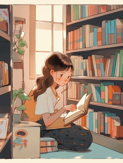 快照美学 | 书柜前的阅读