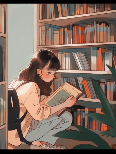 快照美学 | 书柜前的阅读