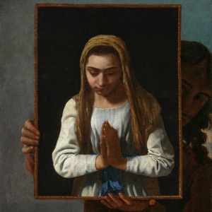 《在祈祷中展现圣母》的布面油画最终以1,73… - 高清图片,堆糖,美图