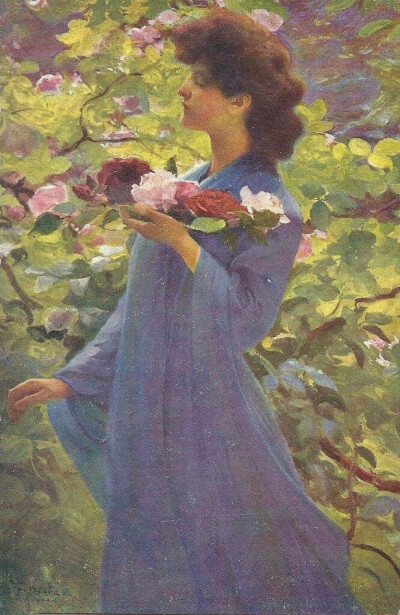 19世纪捷克画家弗朗蒂谢克·德沃夏克（Franz Dvorak，1862-1927）笔下有着精灵、天使、繁花与少女的绚丽世界。 ​​​