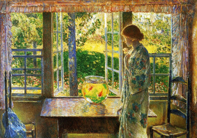 美国印象派艺术家柴尔德.哈萨姆（Frederick Childe Hassam，1859—1935）笔下19世纪末20世纪初的女性肖像，画家以明亮轻快的笔触，将人带回到那个明媚而美好的时代。 ​​​