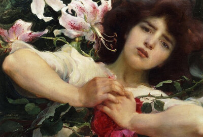 19世纪捷克画家弗朗蒂谢克·德沃夏克（Franz Dvorak，1862-1927）笔下有着精灵、天使、繁花与少女的绚丽世界。 ​​​