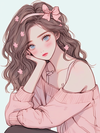 浪漫复古手绘 | 粉蓝色调