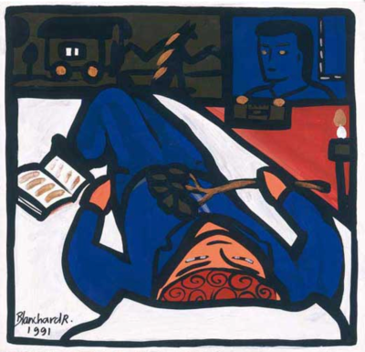  雷米·布朗夏尔《sans titre》，布面亚克力，50×50cm，1991年