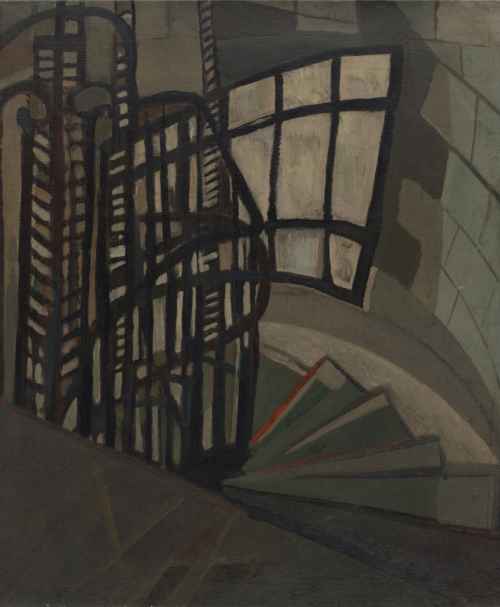 莉吉亚·克拉克《楼梯》（Stairs），布面油画，55.4×46.4cm，1948年