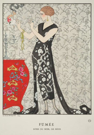 法国时尚杂志《Gazette du Bon Ton》里1920年代的时尚插画，只属于爵士时代的狂野、神秘与浪漫。 ​​​