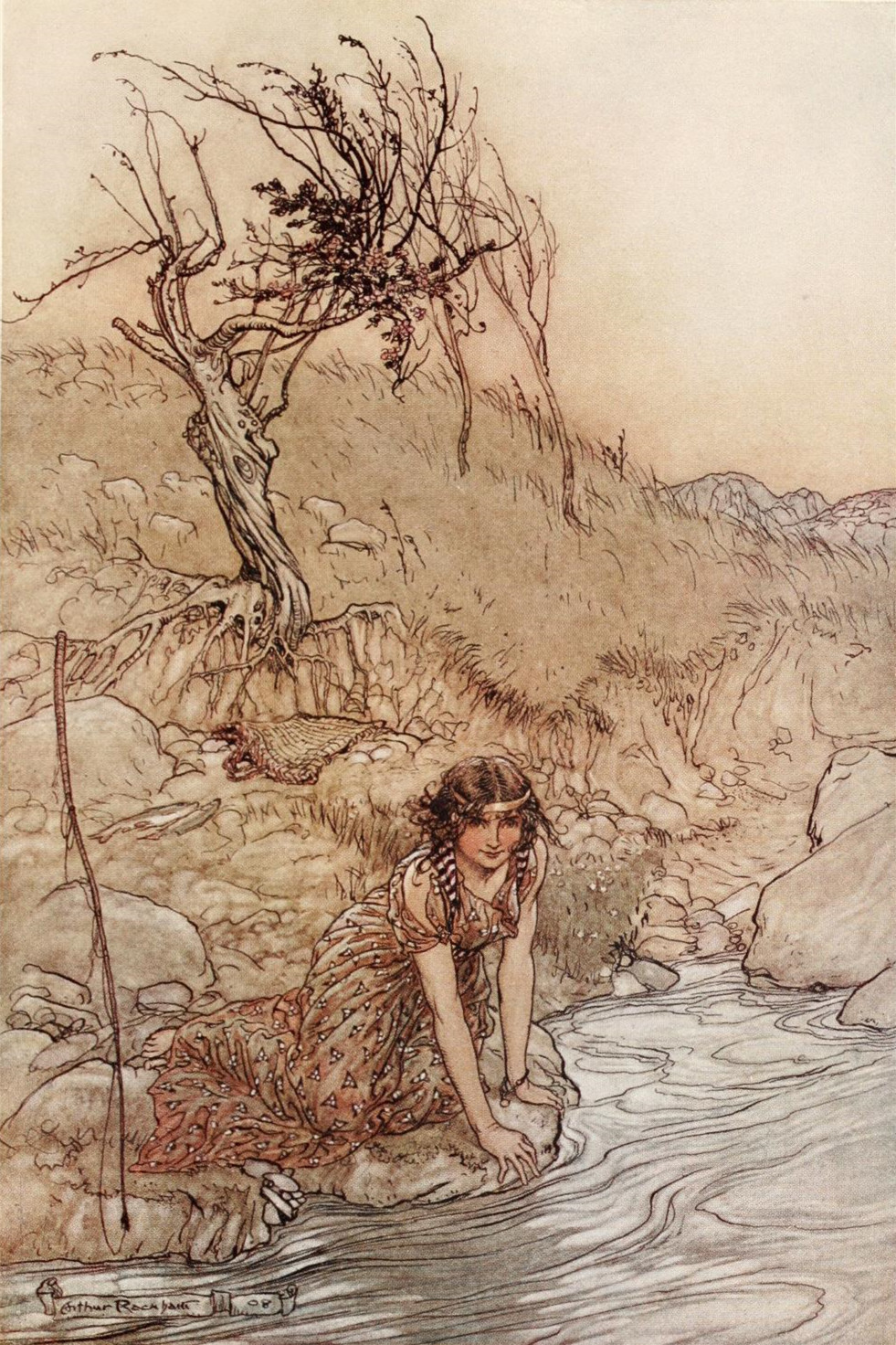 英国插画家亚瑟·拉克姆（Arthur Rackham，1867-1939）为1908年出版的莎翁经典喜剧《仲夏夜之梦》绘制的插画。 ​​​