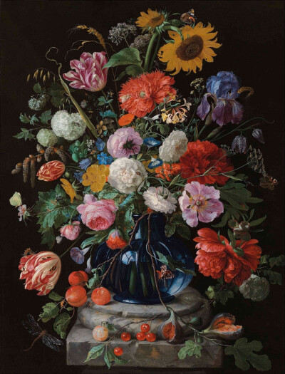 17世纪荷兰艺术家扬.戴维兹.德.海姆（Jan Davidsz. de Heem，约1606-1684）的花卉与静物。作为荷兰及弗拉芒巴洛克绘画流派的代表画家，简.戴维兹的花卉静物画有着鲜亮的色泽、丰富的色彩、细节及明暗对比，除了花卉…