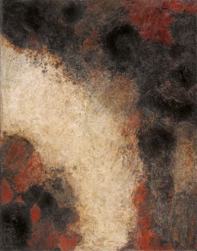 奥斯瓦尔多·维加斯《丰饶之石》（Fertile Stones I），布面油画，146×113cm，1960年