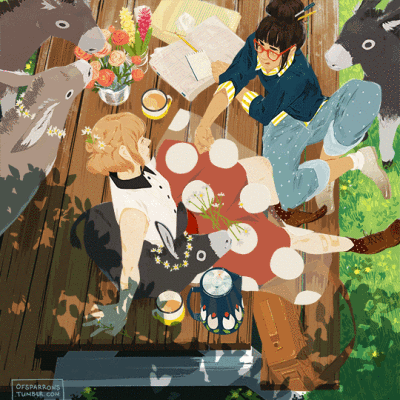 画师：Sparrows ​
＃GIF动图＃gif插画