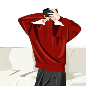 红色氛围感情头♥