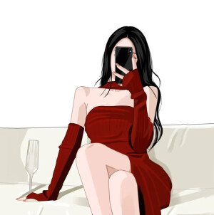 红色氛围感情头♥