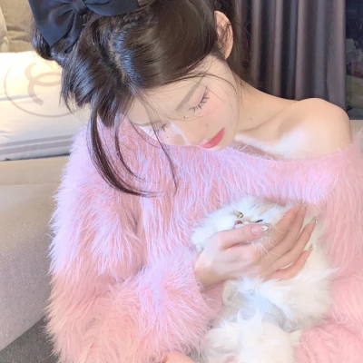 小姐姐抱萌宠猫猫狗狗头像♥