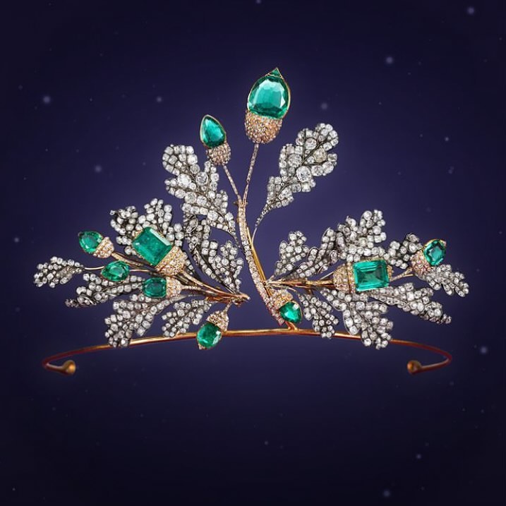 祖母绿头冠 约1840-1850年 The Emerald Tiara, Circa 1840-1850, The Illuminata Jewellery Collection