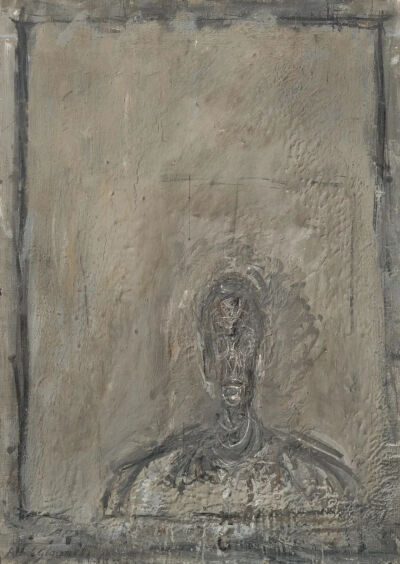 阿尔贝托·贾科梅蒂《Portrait de Diego》，布面油画，46×33cm，1953-1954年，2019年在佳士得以163.5万美元成交