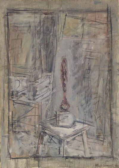 阿尔贝托·贾科梅蒂《Atelier I》，布面油画，65.2×46cm，1950年，2007年在佳士得以418.5万美元成交