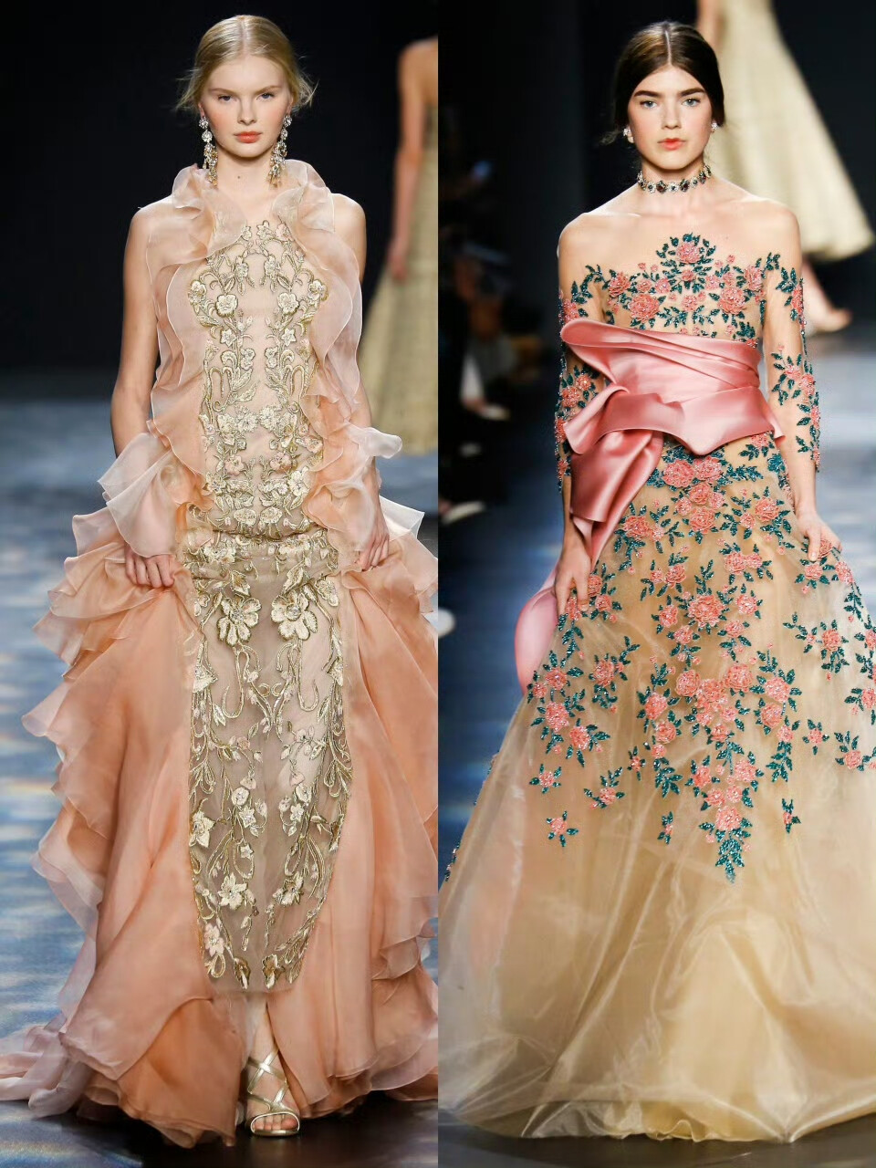 秀场回顾||Marchesa Fall 2015 • 十八世纪的玫瑰
cr.Bonjour（时尚大魔头 ​