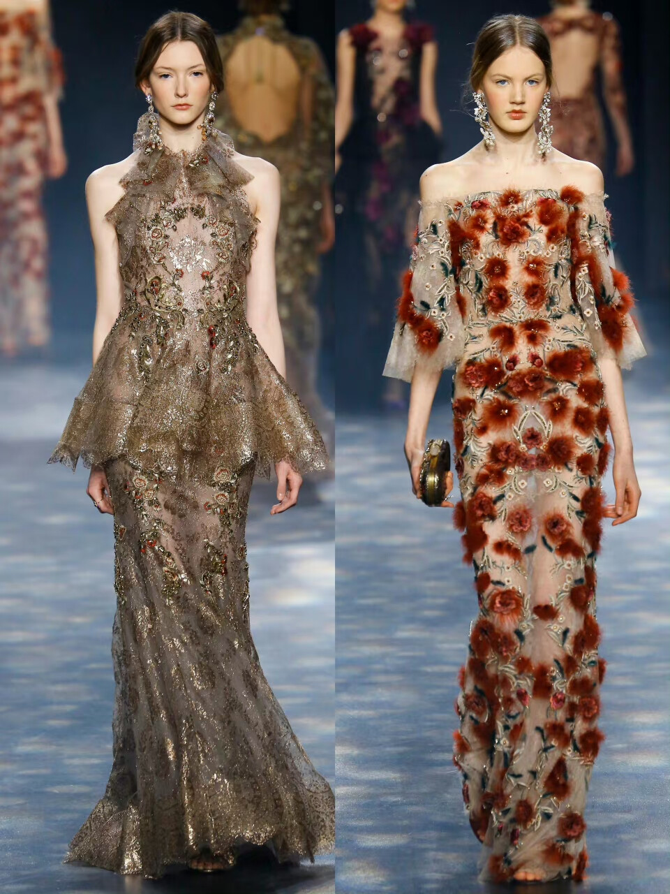 秀场回顾||Marchesa Fall 2015 • 十八世纪的玫瑰
cr.Bonjour（时尚大魔头 ​