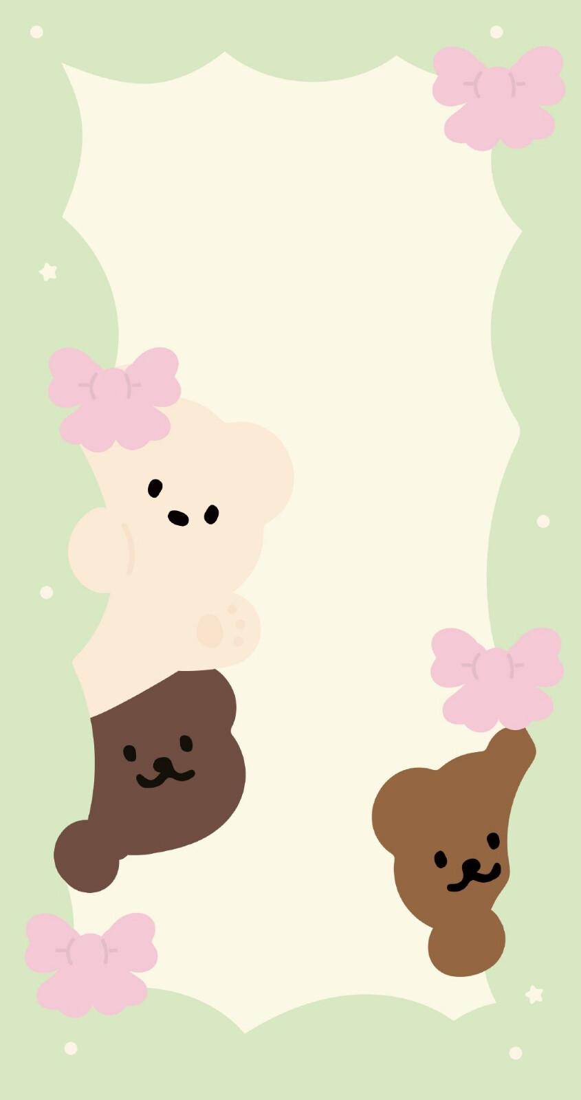 温柔奶油色彩可爱小熊壁纸