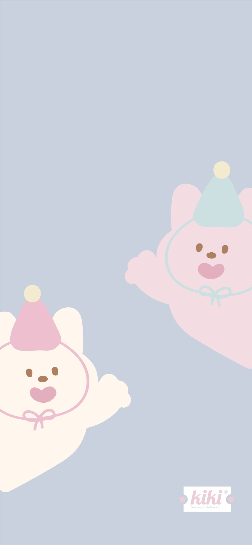 温柔奶油色彩可爱小熊壁纸