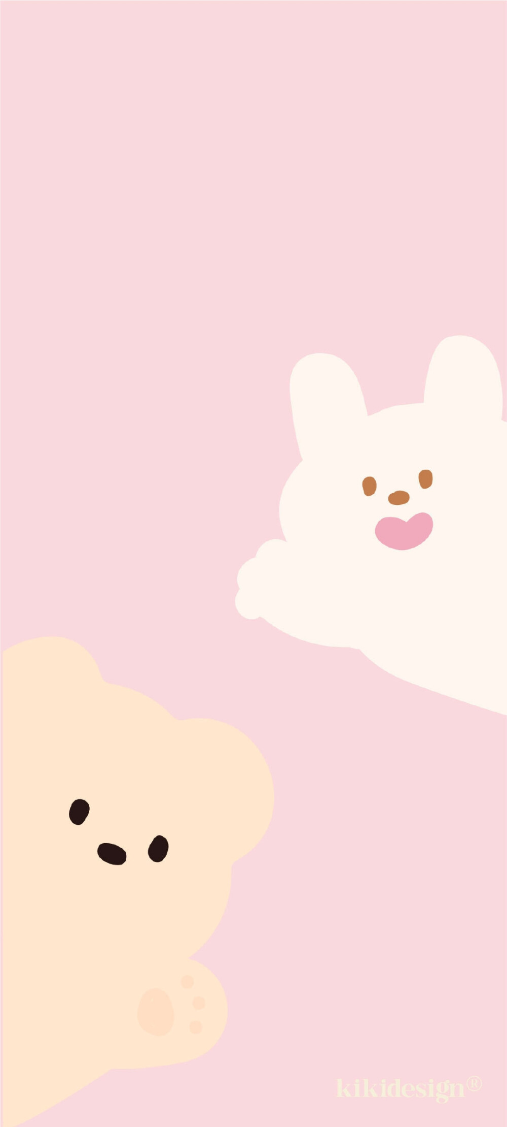 温柔奶油色彩可爱小熊壁纸