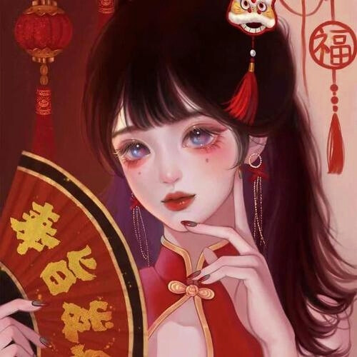 新年女头