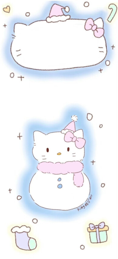 hello Kitty雪人壁纸