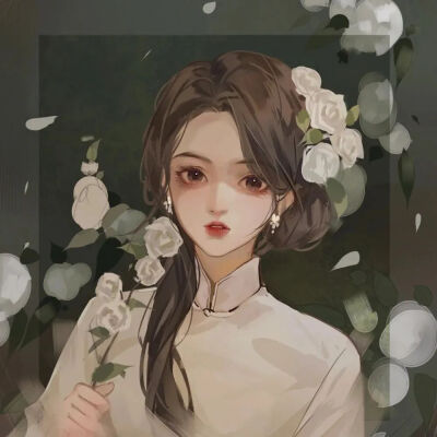 手绘插画女头