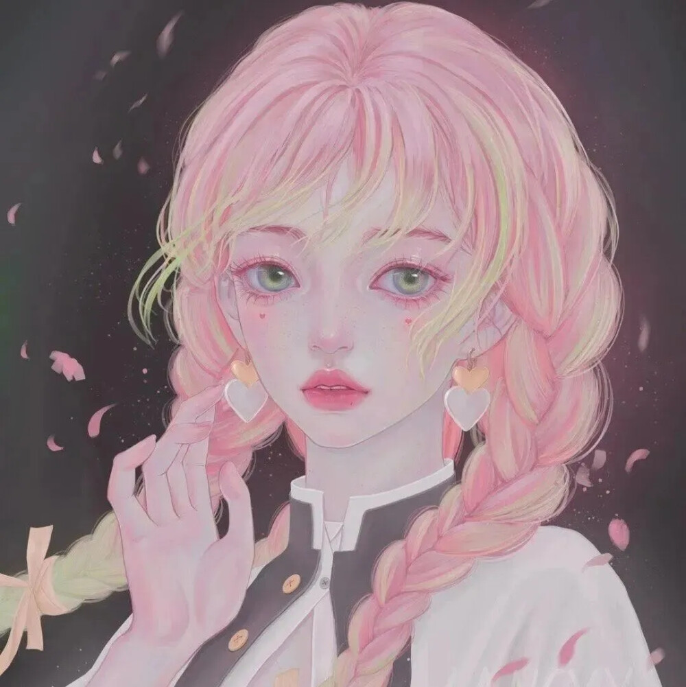 手绘插画女头