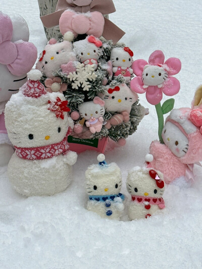 雪景里的Hellokitty
＃背景图＃键盘图