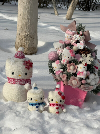 雪景里的Hellokitty
＃背景图＃键盘图