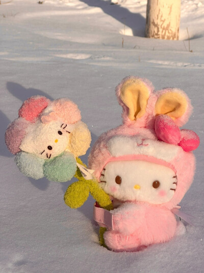 雪景里的Hellokitty
＃背景图＃键盘图