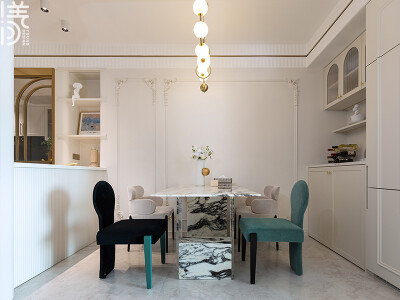 项目名称：海予流光
项目设计：深圳漾空间设计有限公司
软装实施：深圳漾空间设计有限公司
项目地点：深圳红树西岸
项目面积：147平
装修风格：轻法式