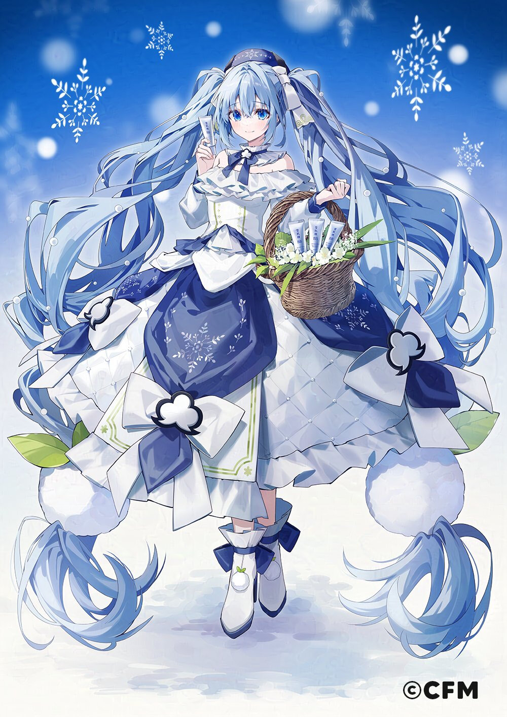 雪ミク×雪肌精コラボキャンペーン用イラストを担当させていただきました！❄️
期間中、サッポロドラッグストアーさんで対象商品をご購入いただくと缶バッジがもらえるそうです。
どうぞよろしくお願いいたします！