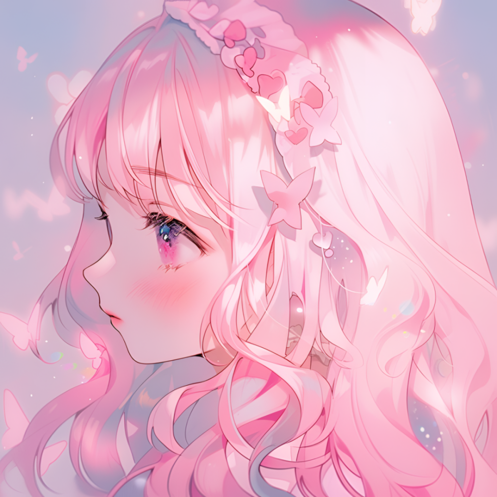 动漫女头丨2024超萌粉色系女生头像呆萌又迷人