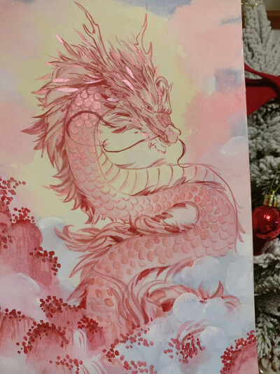 东方美学丨龙行大运
＃手绘＃国画＃壁纸＃龙年贺图