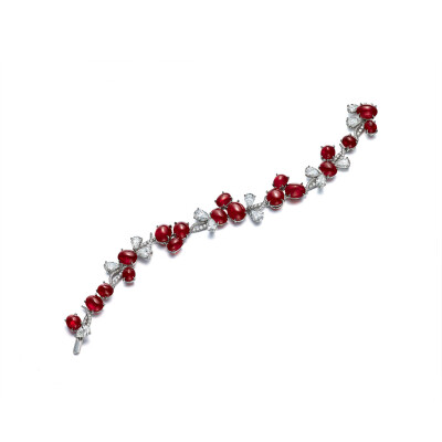 香港珠宝商 Faidee 红宝石手链 缅甸红宝石 钻石 Burmese ruby bracelet with diamonds